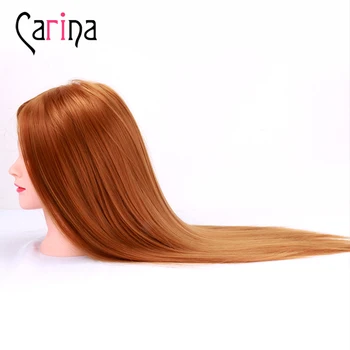 

55cm Synthetic Hair Mannequin Head With Hair Training Head For Hairstyles Cosmetology Hairdressing Dolls Head Hairdresser Dummy