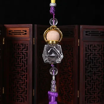 

Nice Retro Luxury Car Hanging Air Freshener Diffuser Fragrance Clear Glass Empty Perfume Bottle Essential Oil Bottle