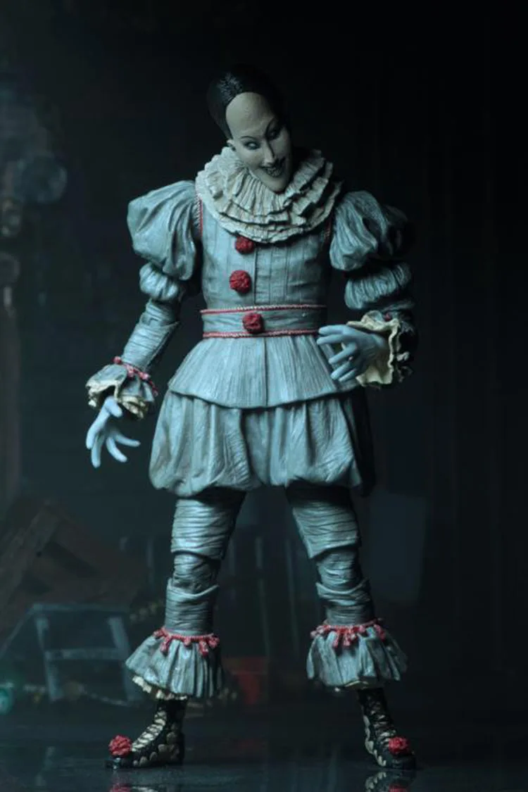 18 см NECA ПВХ Аниме Фигурка Стивен Кинг это злой Джокер светодиодный танец клоун Pennywise Фигурка делюкс издание модель в коробке