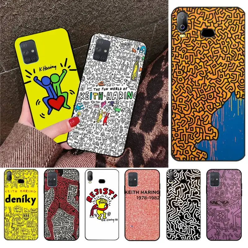 HPCHCJHM Кит Харинг DIY Окрашенные Bling Телефон чехол для Samsung A10 A20 A30 A40 A50 A70 A71 A51 A6 A8