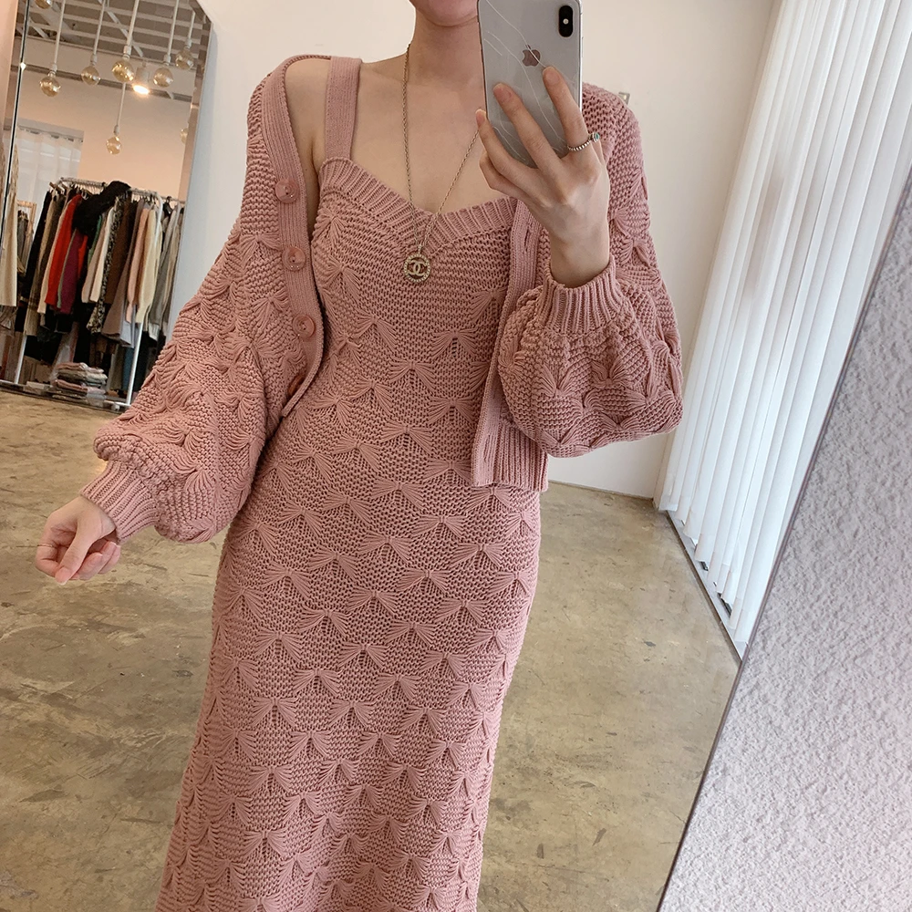 bodycon midi dress with cardigan