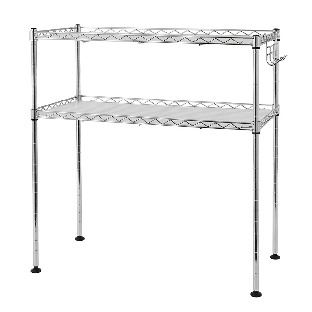 

Storage Shelf Kitchen Two-Tier Microwave Oven Rack Plating[US-W]