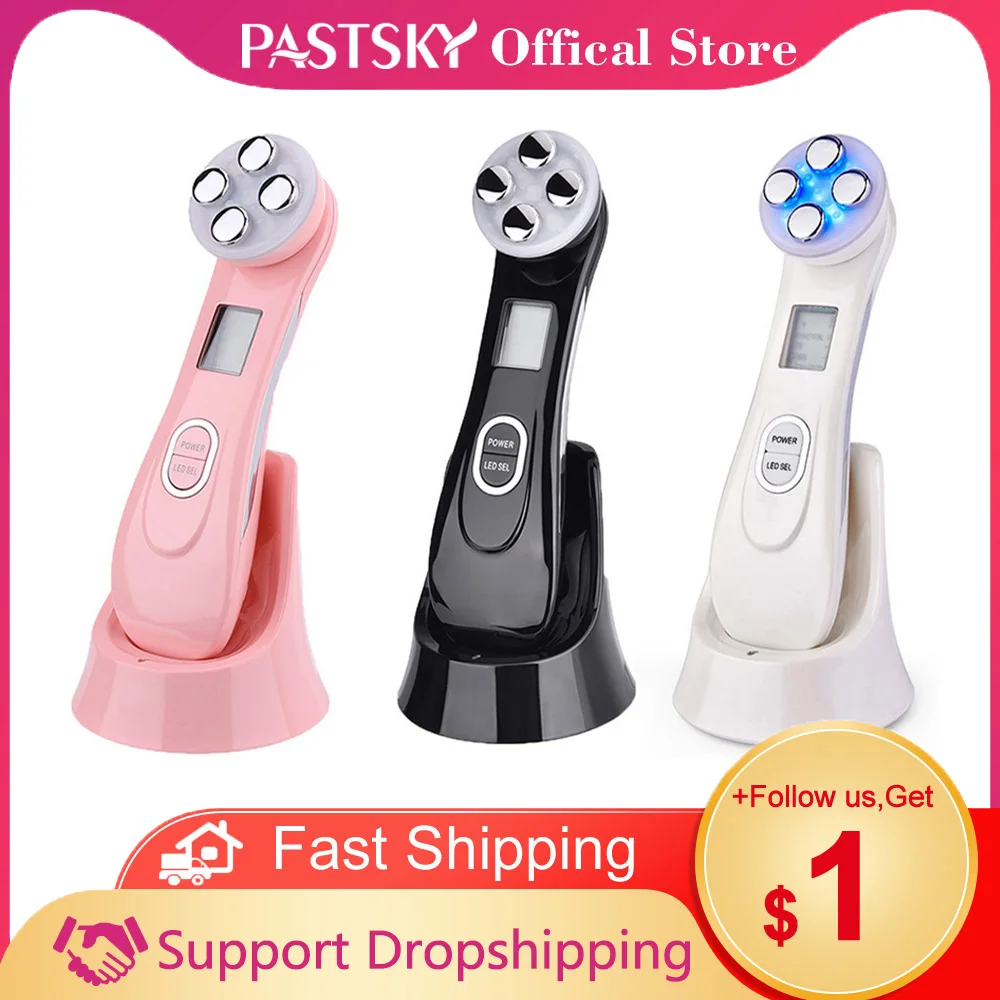 5 in 1 RF Radio Frequency LED Photon Face Light Therapy Machine Microcurrents Skin Rejuvenatio Wrinkle Removal Skin Tighten