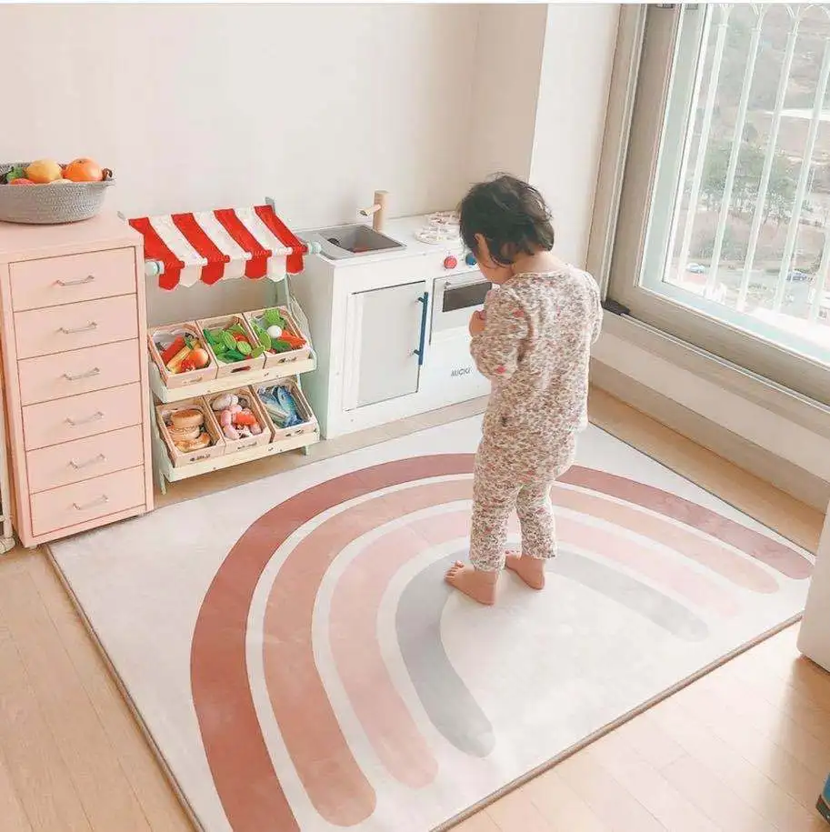 Детские игровые коврики детский коврик Tapete Quarto Rainbow Boho игровой декор для детской
