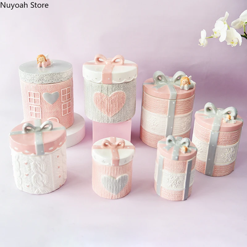 

Креативная Милая керамическая банка для хранения, домашняя коробка для хранения, запечатанные чайные банки, кухонные принадлежности, аксессуары для украшения дома