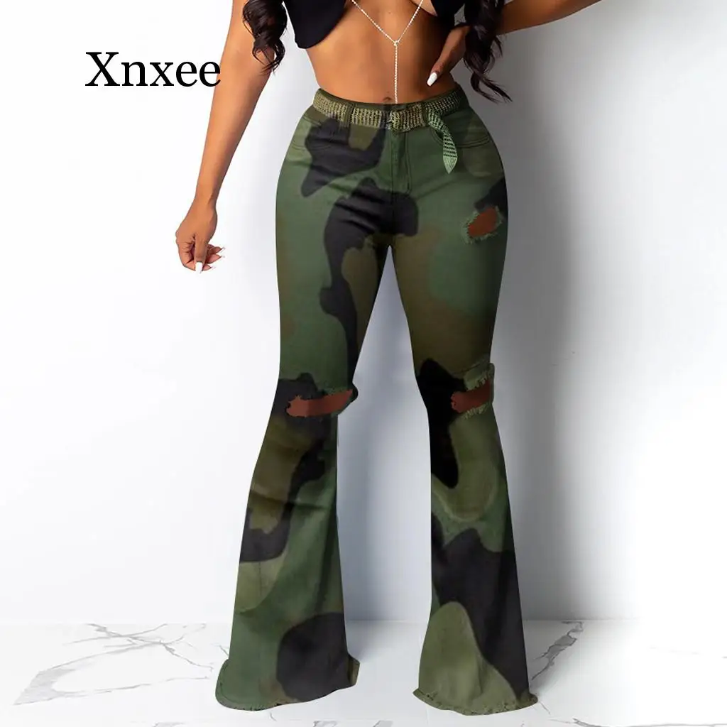 womens wide leg camo pants