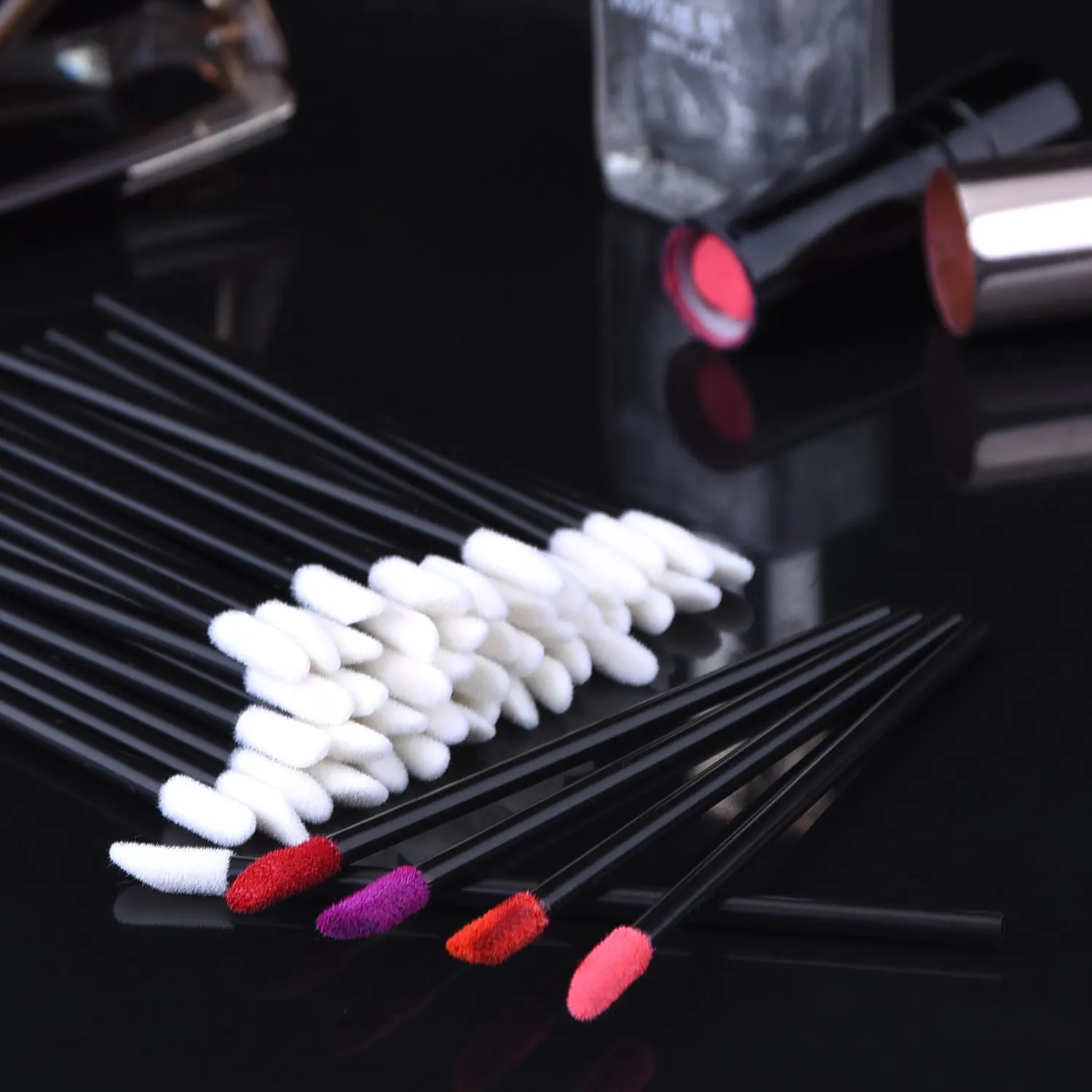 Escova de Limpeza dos Cílios Unidades Pacote Varinhas Descartáveis Lip Brush Grupo Batom Rímel Preto Sobrancelha Make up Aplicadores Ferramentas 2000 - 3 High Quality Beleza e saúde