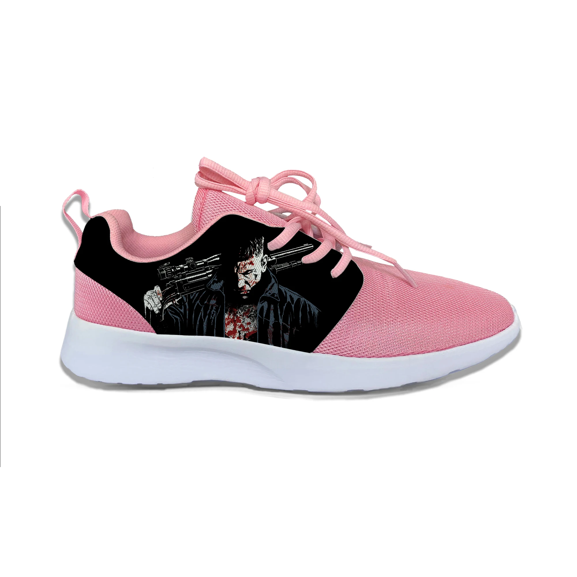 

The Punisher Marvel Superhero Hot Cool Fashion Sport Running Shoes Breathable Lightweight Mesh Sneakers 3D Print For Men Women
