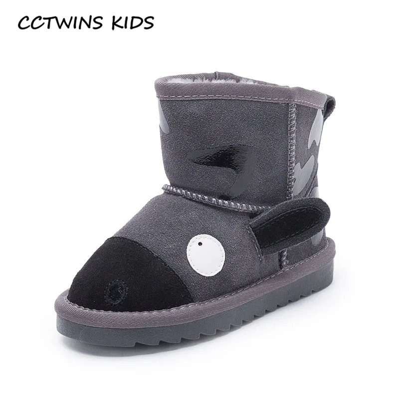Серый CCTWINS/детская обувь; коллекция года; модные зимние ботинки для малышей; детская обувь из натуральной кожи; брендовые ботинки до середины икры для мальчиков и девочек; SNB179 - Цвет: Серый