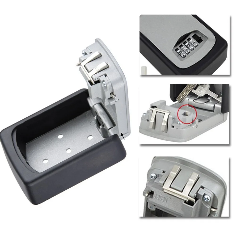 Wall Mounted Code Keys Box Lock 4 Digit Combination Password Key Storage Organizer Box Home Security Alloy Key Box Hot