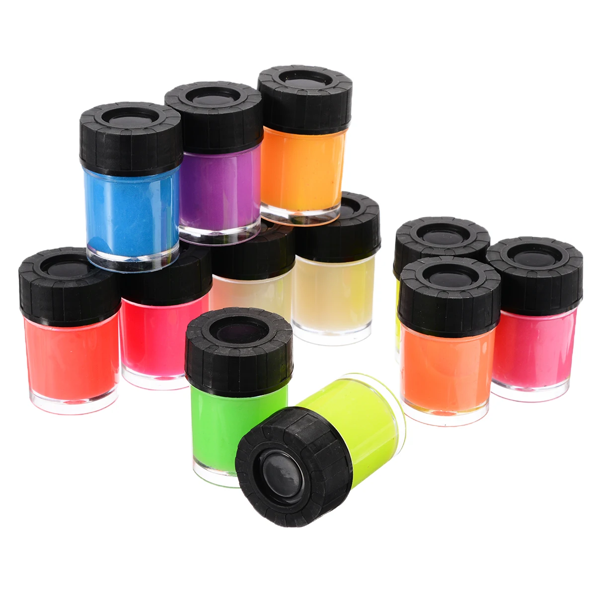 Ceny 12 butelka farba fluorescencyjna nowa Neon Luminous farba akrylowa świecące w ciemności zestaw pigmentów i 2 szczotki do ścian gipsowych