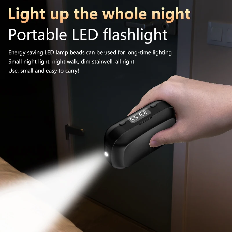 Bluetooth Earphone 5 0 Digital Display TWS Date Week Time Display Fashlight Function 2000mah Charging Box