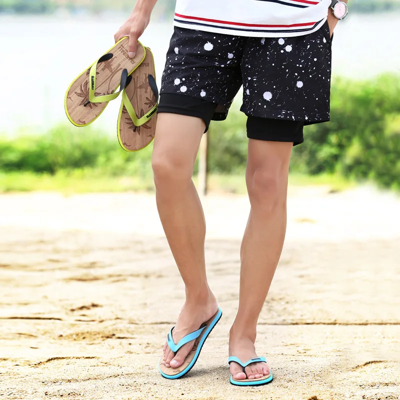 

Diffuse Bali Flip-flops Men Summer Wood Grain Sandals Anti-slip Rubber Flip-flop Sandals Sandals Occident Fashion