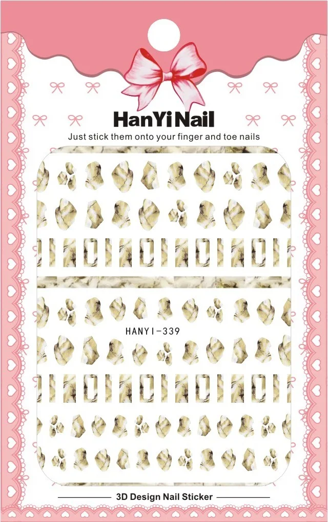 1 шт. Starlight французский стикеры 3D на ногти Nail Art градиентный мрамор камень наклейки для ногтей аксессуары для ногтей украшения для ногтей Новинка - Цвет: HANYI339