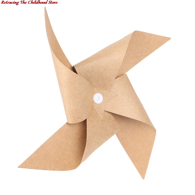 3Pcs Paper Party Pinwheels Craft Windmill Vintage Style Craft Toys Wind Spinners 2