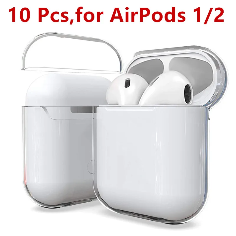 

For Airpods 2 Case Transparent Clear Hard Dust-proof Shockproof Earphone Protective Cover for Apple Airpods 1 Case Accessories