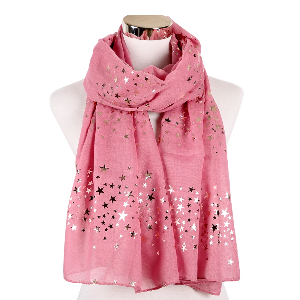 FOXMOTHER Модный черный серый розовый цвет фольга золотой шарф со звездами для женщин обёрточная бумага хиджаб шарфы для женщин дамы Bufanda