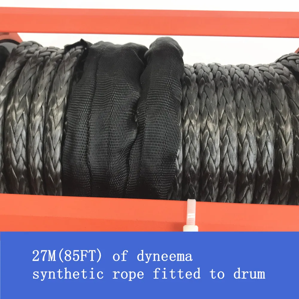 EU 배달 13500lb 윈 치 자동차 12v 전기 윈 치 헤비 듀티 ATV 트레일러 높은 인장 나일론 로프 케이블 원격 제어 세트