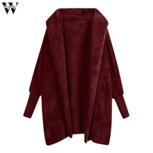 Womail, женские пальто, женская толстовка с капюшоном, пальто, зимнее, теплое, плюшевое, с карманами, хлопковое пальто, верхняя одежда, пальто для женщин Abrigo S-3XL