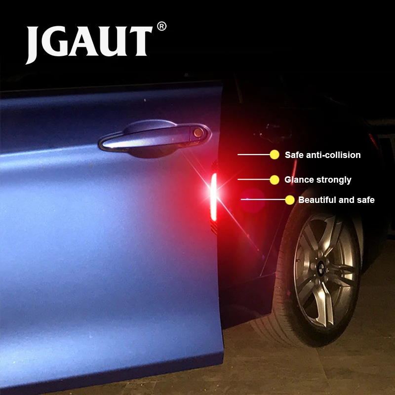 JGAUT 4 шт. автомобильные товары, наклейки на двери автомобиля, Предупреждение льная лента, автомобильные отражающие наклейки, светоотражающие полоски, автомобильные наклейки, знак безопасности