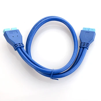 

Mainboard extension cable 0.5M 2"USB 3.0 Motherboard 20 Stift male plug to 20pin female extension cable