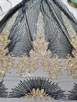 

Classic sequin embroidery French mesh lace African sequin lace fabric Nigerian lace dress / wedding design fabric 5yards