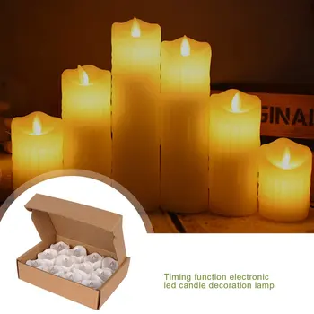 

12Pcs LED Tea Lights Warm White Battery Candle Light Lamp Flameless Tea Candles Flickering Glitter Wedding Home Decorative