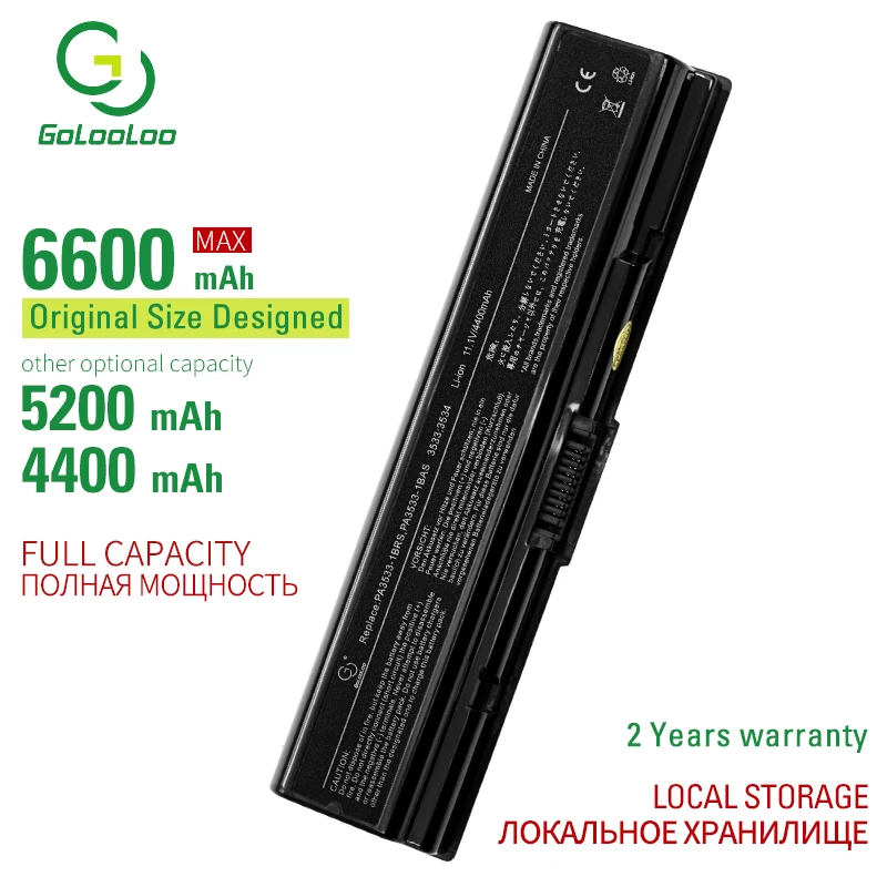 Gololoo 6 ячеек Аккумулятор для ноутбука Toshiba Satellite L450D L500 L500D L505 L505D L550 L550D L555 L555D M200 M205