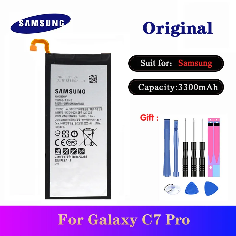 5 шт./лот Оригинальная батарея EB BC700ABE 3300 мАч для Samsung Galaxy C7 C7000 C7010 C7018 Pro Duos SM C701F/DS C700