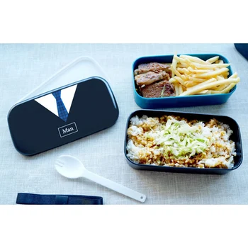 

1000ml Healthy Material Lunch Box 2 Layer Bento Boxes Microwave Oven Dishes And Cutlery Food Storage Container Lunchbox