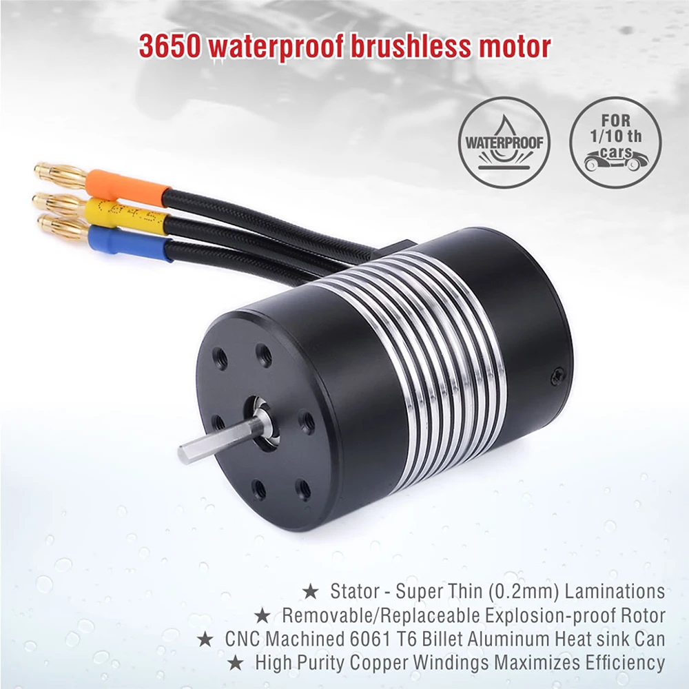 Arbre de 3.175mm du moteur brushless adapté aux pignons de voiture RC 1/10