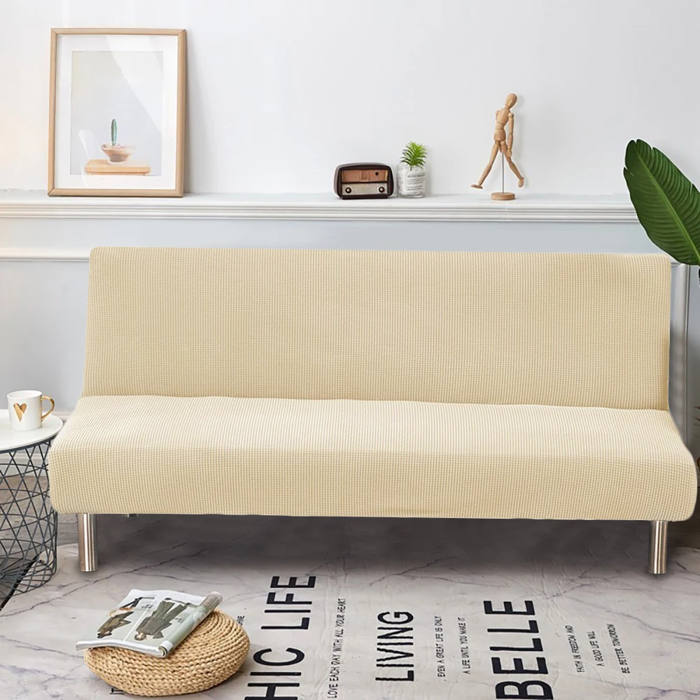 Sofa Cover Plaid Non-slip Folding Sofa Bed Cover Solid All-inclusive Slipcover Without Armrest Couch Covers Solid Color