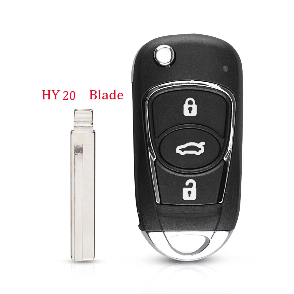 HY20 Blade KEYYOU 3BTN измененная откидная оболочка ключа дистанционного управления чехол для Kia K2 K5 Rio 3 Picanto Ceed Cerato Sportage для hyundai I30 I40 I20 IX35 - Количество кнопок: HY20 Blade