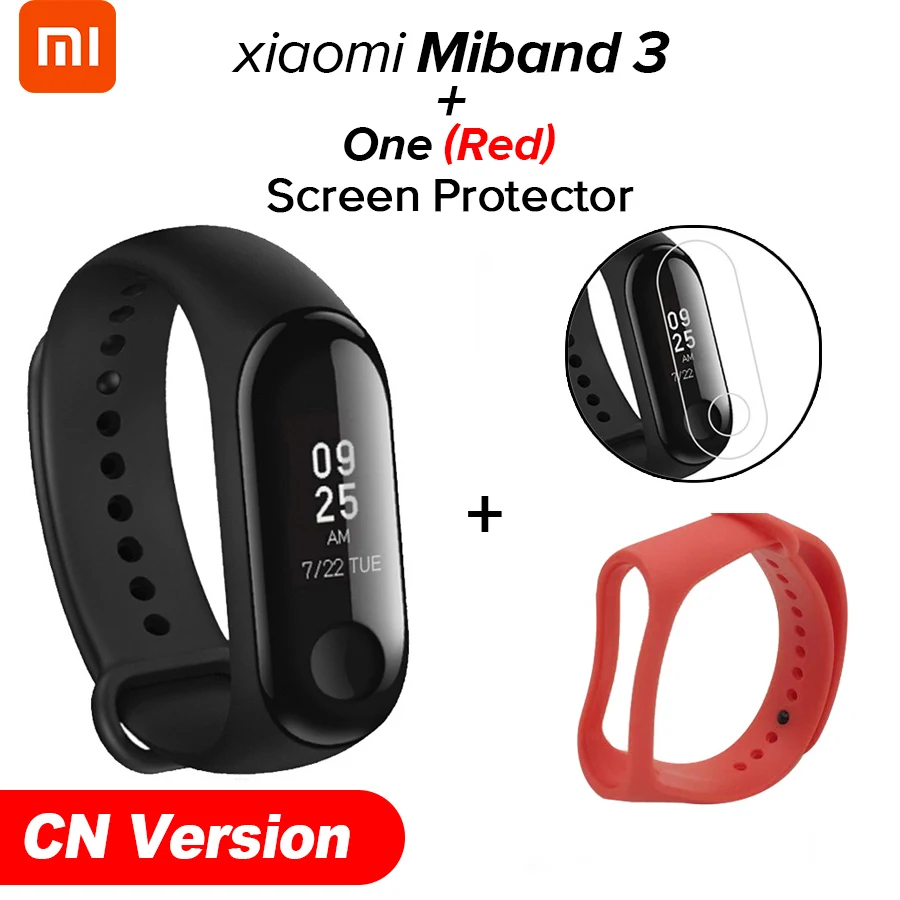 CN Red N Film Xiao mi Band 3 mi band 3 фитнес-трекер пульсометр 0,78 ''OLED дисплей Bluetooth 4,2 для Android IOS - Цвет: CN Red N Film