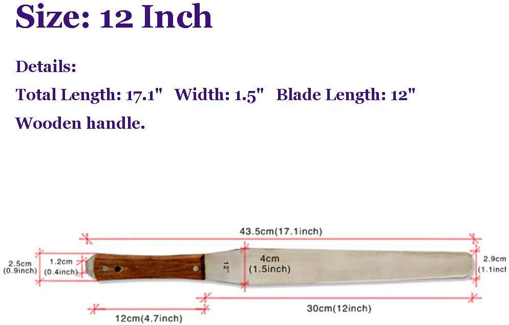 Шелкография промышленный шпатель для чернил лезвие из нержавеющей стали скребок и деревянная ручка трафаретная печать чернильный нож Запчасти для инструментов - Цвет: 12 inches