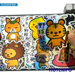 36 pcs Laser Mignon Dessin Animé Japonais Animaux Drôle Téléphone Ordinateur Portable Autocollants De Voiture pour Ordinateurs Portables Planche À Roulettes Moto Autocollant Imperméable 