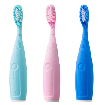 

Waterproof Electric Toothbrush Sonic Vibration Whitening Teeth Silicone Brush