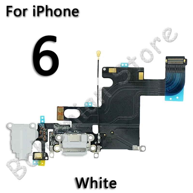USB зарядное устройство Порт док-станция гибкий кабель для iPhone 6S 6 Plus 5 5S SE док-станция зарядный разъем с микрофоном Мобильный телефон Flex - Цвет: For iPhone 6 White