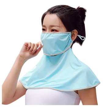 

Silk Face Mask Sunscreen UV Sunshade Face Mask Dustproof Neck Protector Ice Prevent Facial Skin Damage Cool Protection soft mask