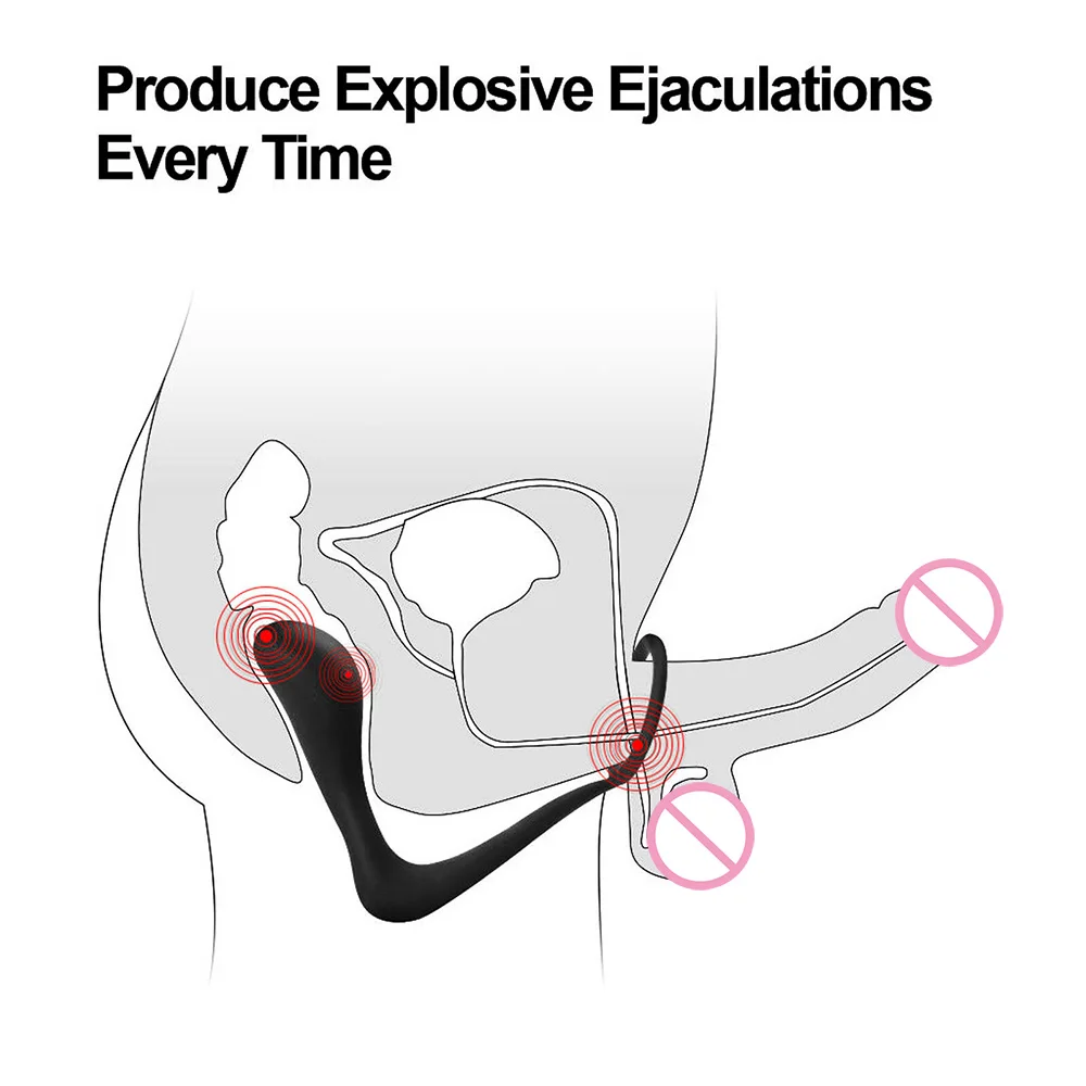 Plug anale massaggiatore prostata in silicone con anello pene_voghion.com