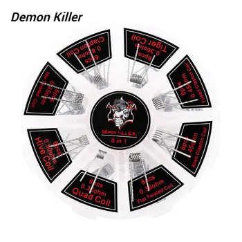 

Original 48pcs Demon Killer 8 In 1 Coil Kit with Hive/Quad/Tiger/Clapton/Mix Twisted/Flat Twisted/Fused/Alien Coil Smoking Core