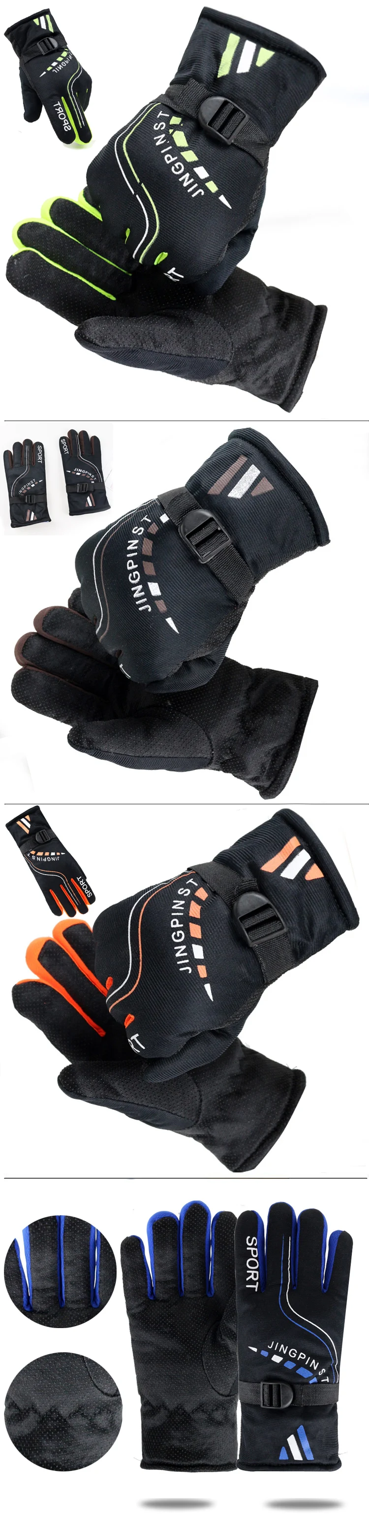 LongKeeper Women Men Winter Full Finger Golves Thicken Keep Warm Windproof Non-slip Driving Mitten Cycling Sports Luvas Eldiven