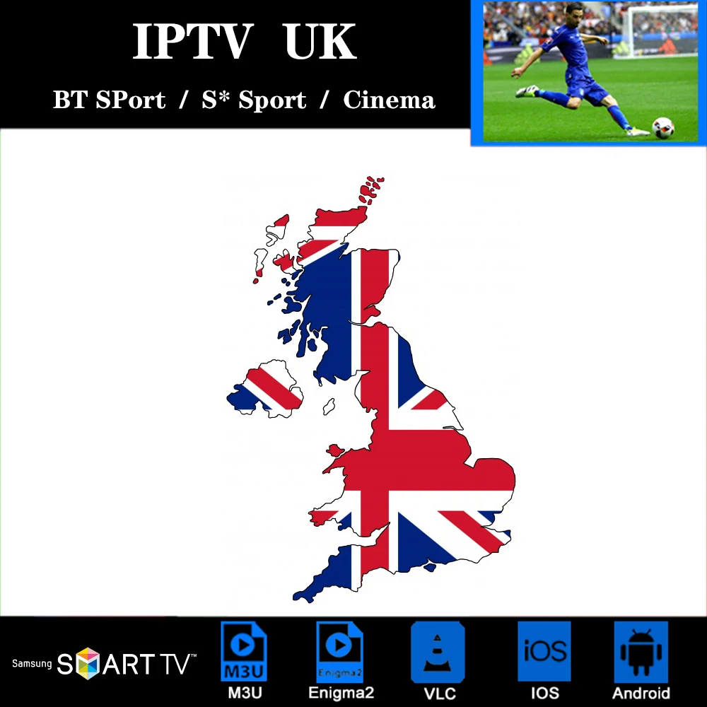 Великобритания IPTV M3U подписка IP tv для 180+ Live UK футбол BT Спорт Премиум каналы Поддержка Android ios smart tv mag250 VLC enigma2