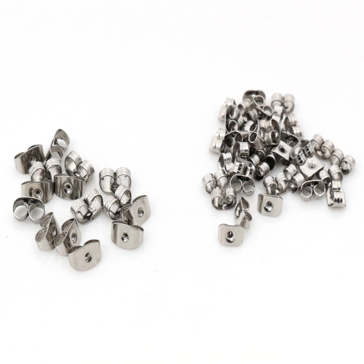 30-100Pcs Stainless Steel Butterfly Earrings Back Stopper Stud Spacers  Earring Jewelry Findings Accessories Ear Plugging