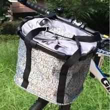 Корзина для горного велосипеда, передняя корзина, складная корзина для велосипеда из алюминиевого сплава, парусиновая складная корзина для велосипеда, корзина для велосипеда, тканевая корзина