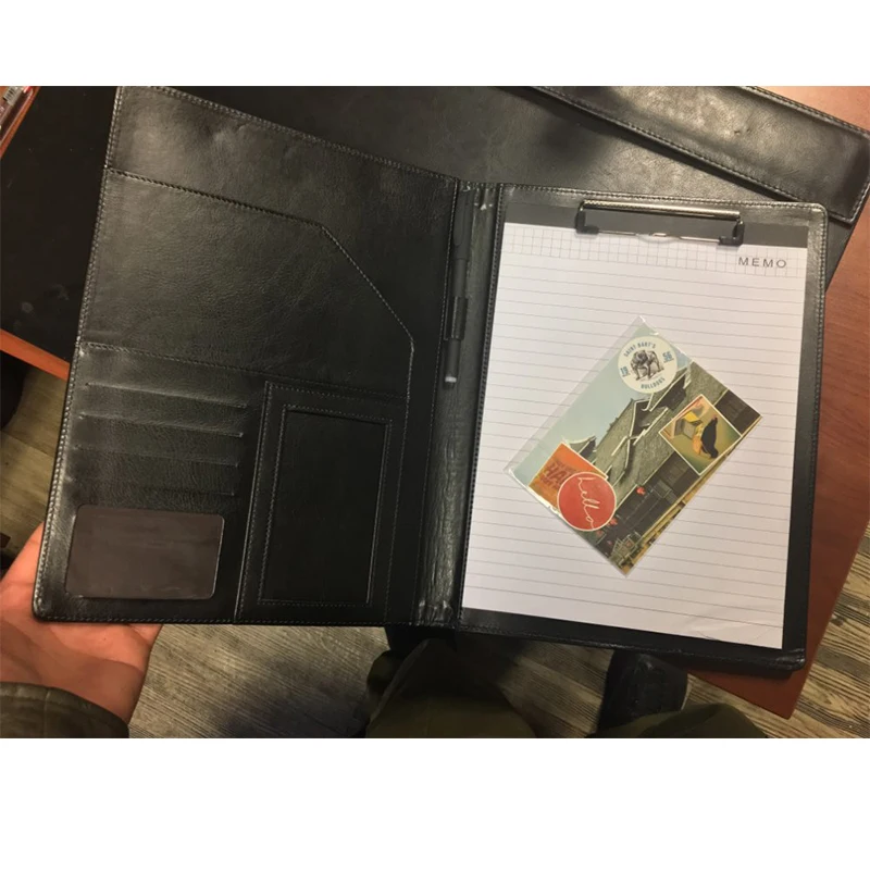 A4 PU 가죽 비즈니스 Padfolio 오거나이저 케이스, 빈티지 바인더, 비즈니스 관리자 문서 패드, 사무실 파일 폴더, 계산기 포함