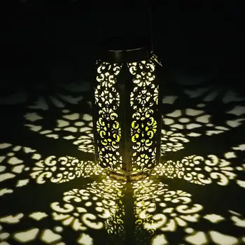 

Solar LED Hanging Light Retro Atmosphere Lamp Hollow Lantern Outdoor Garden Yard Decor Lamp Solar Led Light