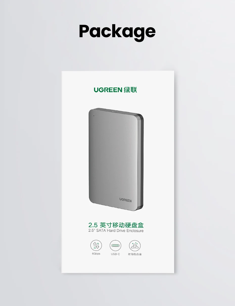Ugreen hdd caso usb c disco rígido