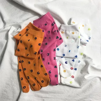 

Tabi split toe socks middle tube socks digital series colorful fashion personality two fingers two fingers