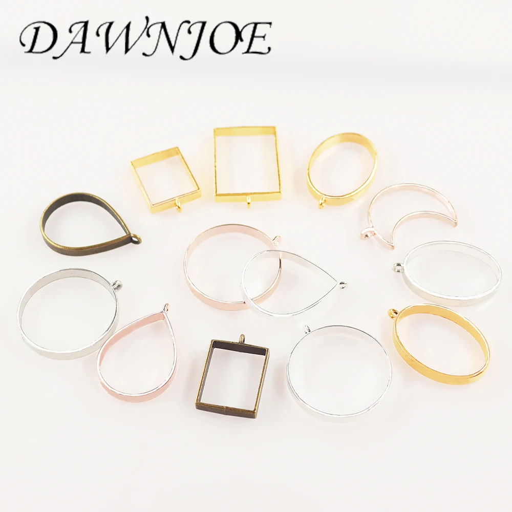 

10pcs Vintage UV Epoxy Resin Charms Metal frame pendant Frame Pendant DIY Making Necklace Pendant Jewelry Supplies Finding